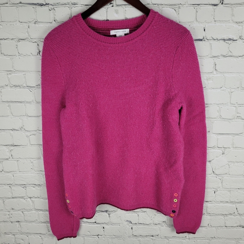 TABITHA WEBB | lambswool blend knit long sleeve button detail sweater